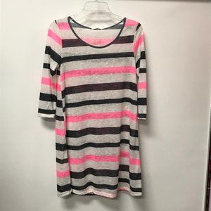 NWOT 12PM by Mon Ami Semi Sheer Striped Mini Dress